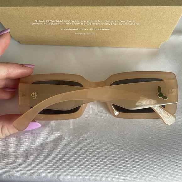 CHPO Tove Sunglasses Milky Tea Frame Made Of Recycled Plastic Grey Lens - Picture 2 of 9